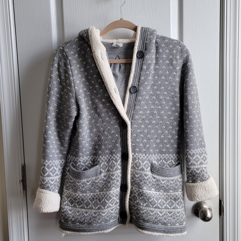 LLBean Nordic Sweater Jacket Size Small